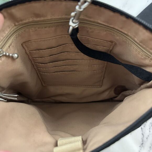 Baggallini Black Cross Body Purse Bag Solid Nylon Zipper Pockets Matching Pouch - Picture 7 of 7